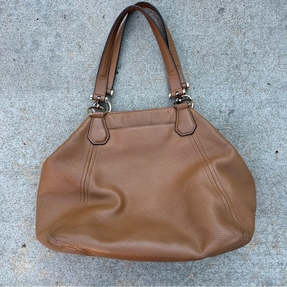 Michael Kors Frances Large Pebbled Leather Grab Bag in Acorn No Tassel READ - Picture 2 of 13